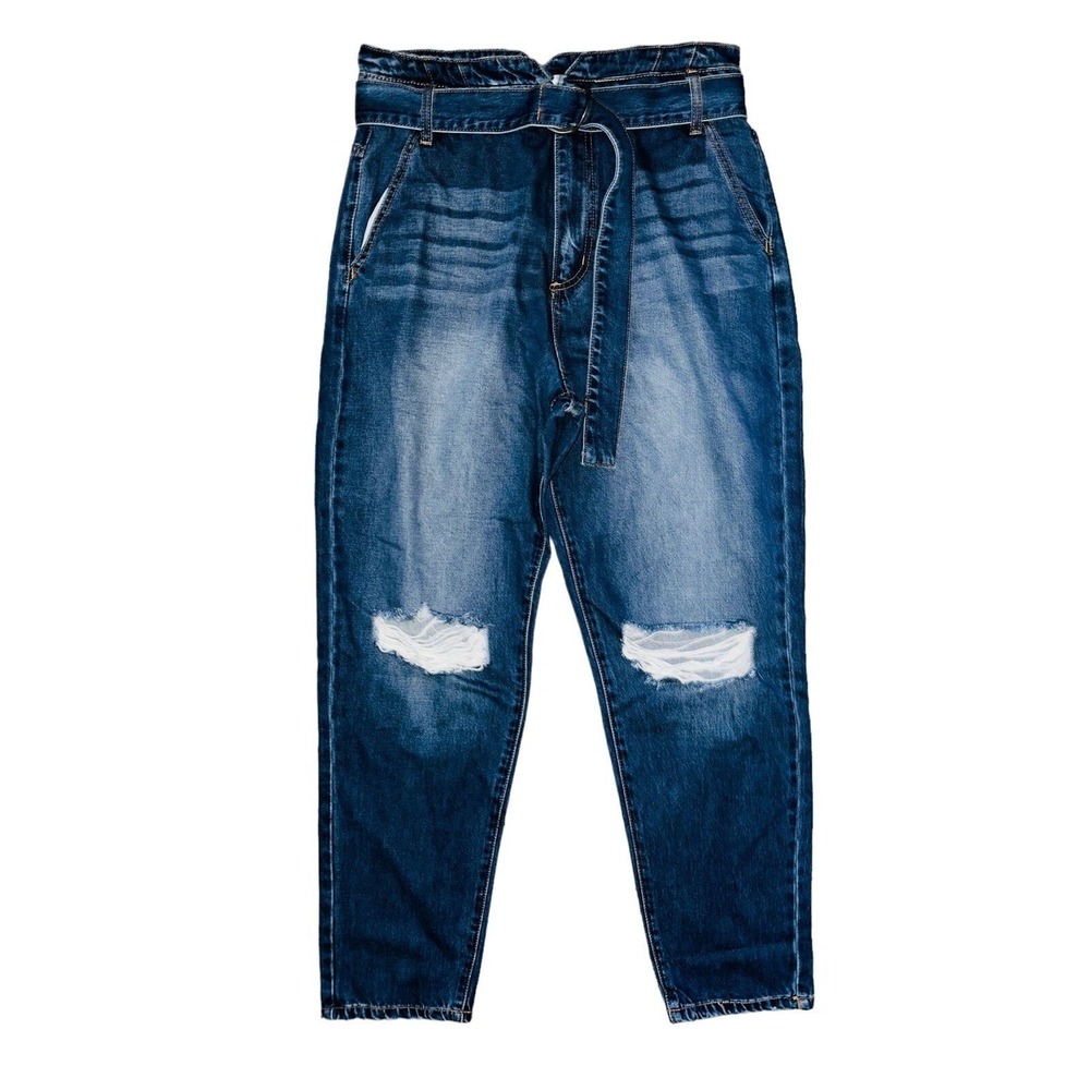 O1 Kancan Jeans Blossom Ultra High Rise Belted Mom Jeans Size 11 29 Women's‎